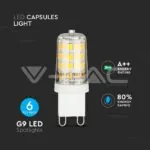 V-TAC VT-2747 LED Крушка 3W G9 Пластик 6400K 6 бр./Сет