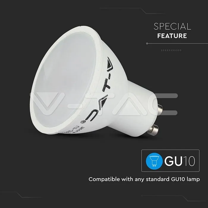 V-TAC VT-2757 LED Крушка 4.5W GU10 Пластик SMART RGB + Топла и Студена Светлина