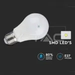 V-TAC VT-2762 LED Крушка 9W E27 A60 RA80 Микровълнов Датчик 6400K