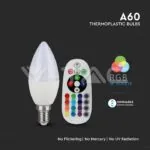 V-TAC VT-2770 LED Крушка 3.5W Е14 А80 Кендъл Димираща С Дистанционно RGB 4000K