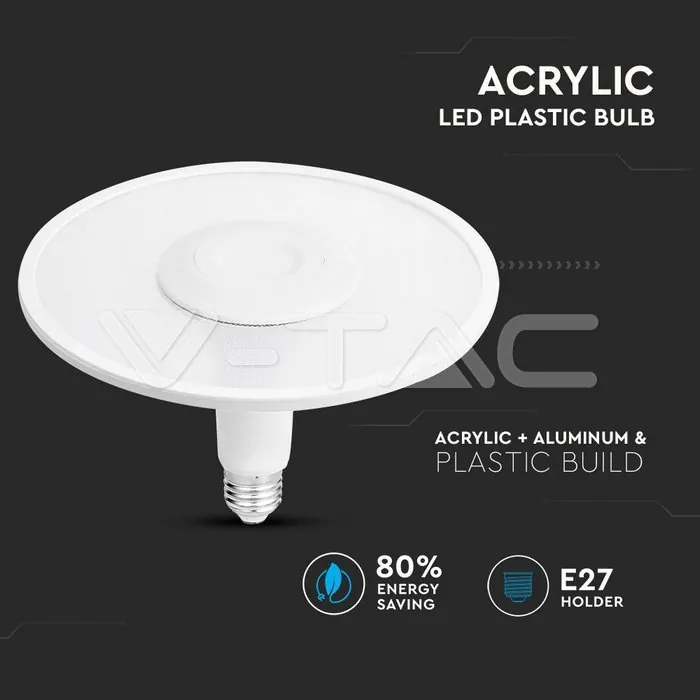 V-TAC VT-2785 LED Крушка SAMSUNG Чип 18W Акрилна UFO Пластик 4000К