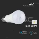 V-TAC VT-2807 LED Крушка - 6.5W E27 A60 Пластик 4000K 160 lm/W