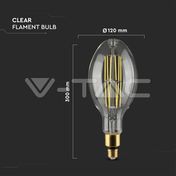 V-TAC VT-2816 LED Крушка - 24W E27 ED120 Filament 160 lm/W 4000K