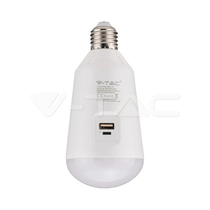 V-TAC VT-2857 LED Крушка 7W Аварийна светлина и Соларен панел