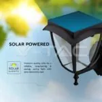 V-TAC VT-2892 2W LED Соларна Стенна Лампа Черен Мат 3000К+6000К