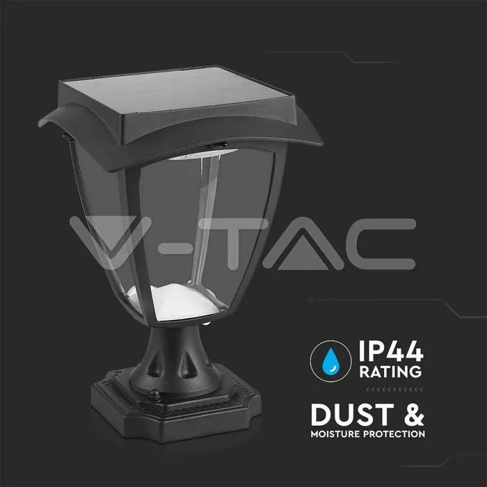 V-TAC VT-2893 2W LED Соларна Наземна Лампа Черен Мат 3000К+6000К