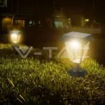 V-TAC VT-2893 2W LED Соларна Наземна Лампа Черен Мат 3000К+6000К