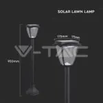 V-TAC VT-2894 2W LED Соларна Лампа Със Стълб Черен Мат 3000К+6000К