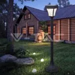V-TAC VT-2894 2W LED Соларна Лампа Със Стълб Черен Мат 3000К+6000К