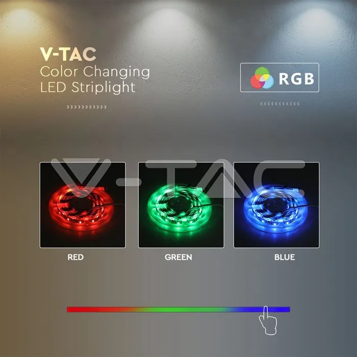 V-TAC VT-2895 LED Лента SMD5050 60/1 24V IP20 3in1+ RGB