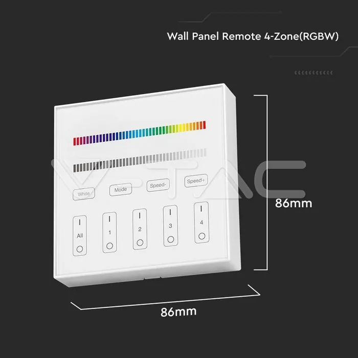 V-TAC VT-2917 Дистанционно Тъч 4 Канално RGB W Стена