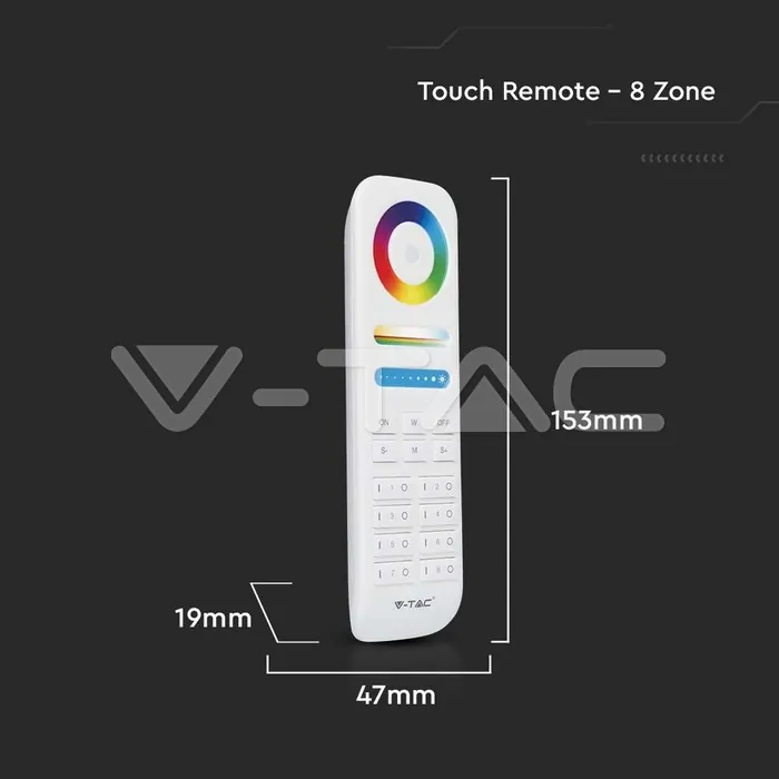 V-TAC VT-2921 Тъч Дистанционно 8 Канално RGB