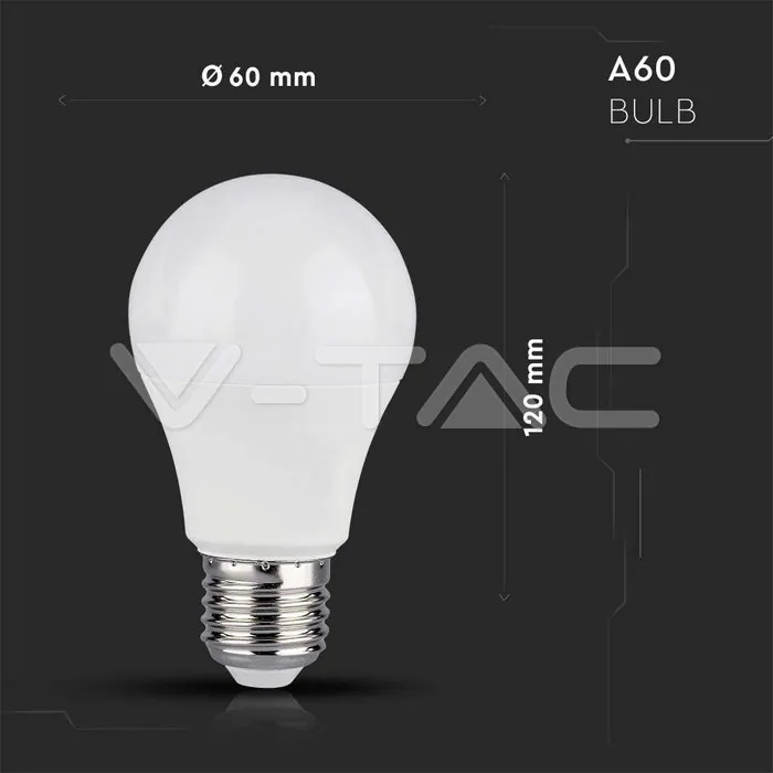 V-TAC VT-2928 LED Крушка 8.5W E27 A60 Дистанционно RGB+4000K Димираща