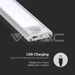V-TAC VT-2961 1.5W LED Лампа за Гардероб/Шкаф Сребърно Тяло 3000К IP20