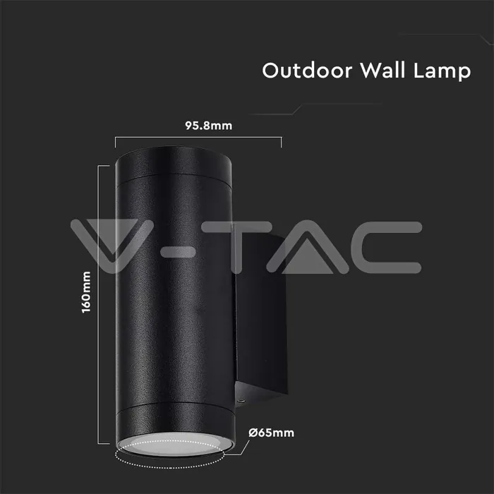 V-TAC VT-2971 GU10 Корпус Кръг Черен