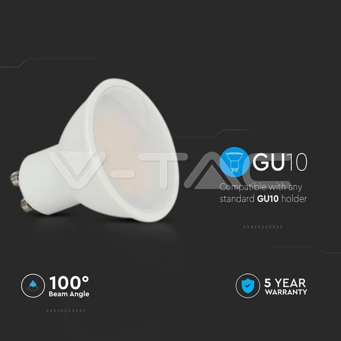 V-TAC VT-2987 LED Крушка 2.9W GU10 SMD Пластик 110° 3000K
