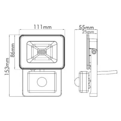 Vito 3021360 ЛЕД Прожектор със сензор TIGRIS-S SENSOR 6000K IP44 10W 220V