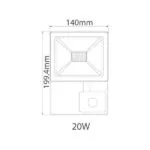 Vito 3021601 ЛЕД Прожектор със сензор INDUS-S GEN3 SMD TR 6000K IP44 20W 220V