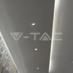 V-TAC VT-3117 GU10 Гипсова Отливка Квадрат Бяло с Розово Златен Ринг