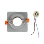 V-TAC VT-3118 GU10 Гипсова Отливка Квадрат Сиво с Розово Златен Ринг