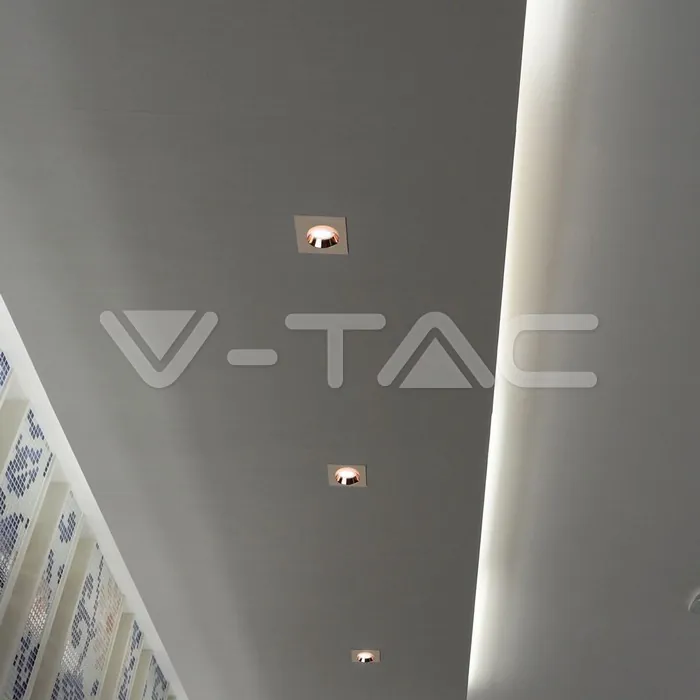 V-TAC VT-3121 GU10 Гипсова Отливка Кръг Бяла Розово Златен Ринг