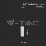 V-TAC VT-3134 GU10 Гупсов Корпус Окачен Черно Дъно