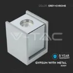 V-TAC VT-3142 GU10 Гипсова Отливка Външен Монтаж Хромирано Дъно
