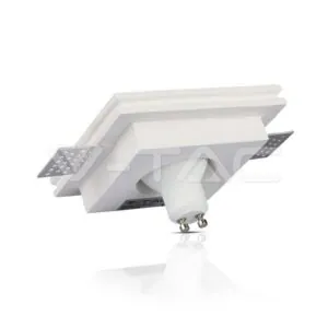 V-TAC VT-3148 GU10 Гипсова Отливка Квадрат Издадена Черно Дъно