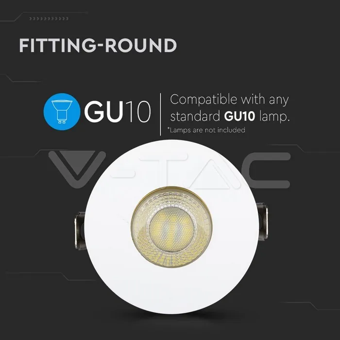 V-TAC VT-3158 GU10 Отливка Кръг Бяло+Златно