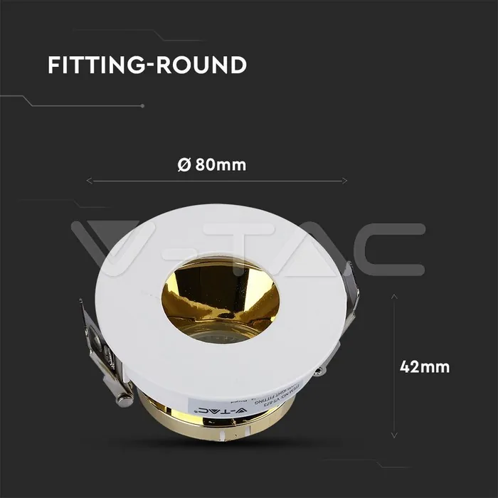V-TAC VT-3158 GU10 Отливка Кръг Бяло+Златно