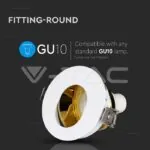 V-TAC VT-3162 GU10 Отливка Кръг Бяло+Златно