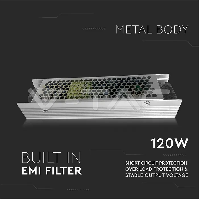 V-TAC VT-3262 LED Slim Захранване 120W 24V 5A IP20