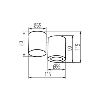 Kanlux 32951 Точково таванно осветително тяло BLURRO GU10 220V IP20