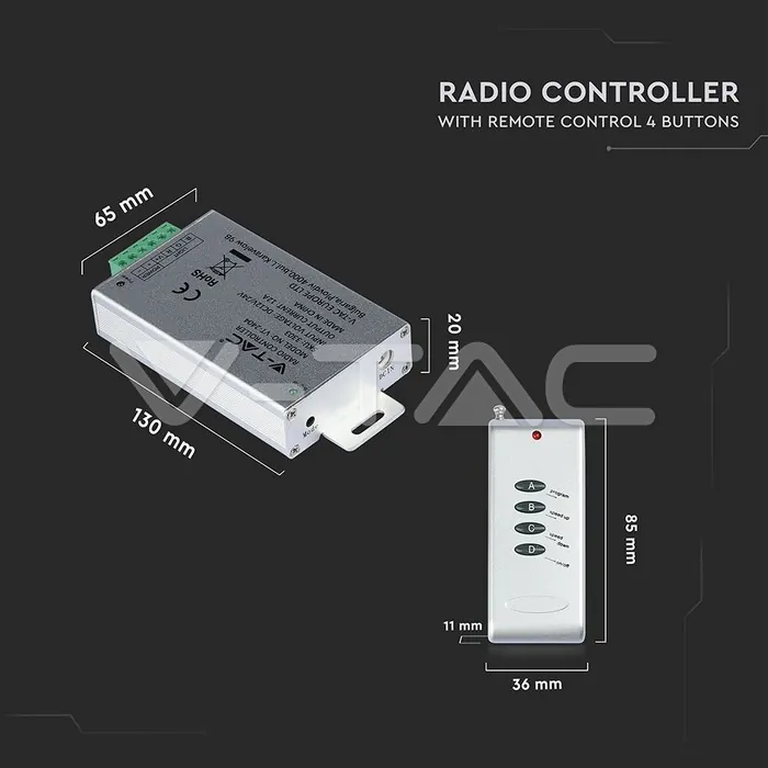 V-TAC VT-3303 Дистанционно Управление RGB 4 бутона