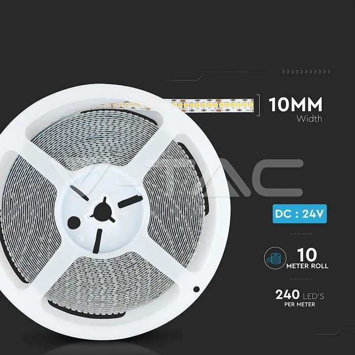 V-TAC VT-333 LED Лента SAMSUNG Чип 2835 240/1 24V IP20 6000K CRI95+