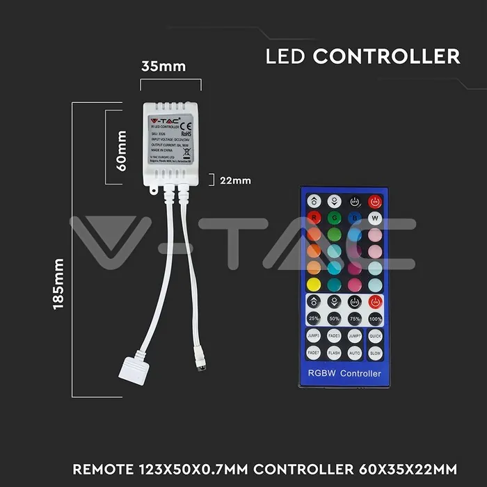 V-TAC VT-3326 Контролер за LED Лента RGB+Бяло