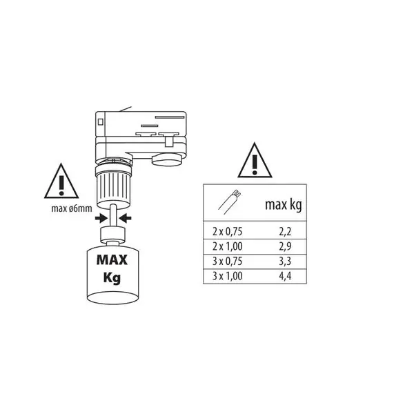 Kanlux 33266 Аксесоари за релсови системи TEAR N PADAPTOR 220V IP20
