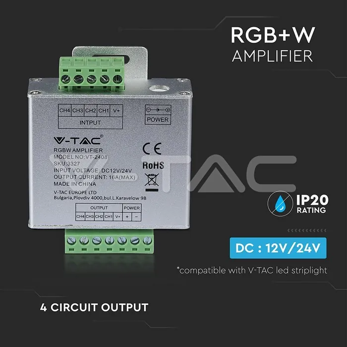 V-TAC VT-3327 RGB+W Усилвател