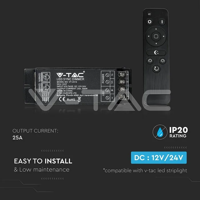V-TAC VT-3337 LED Sync Diммer With BF 14B Remote Control