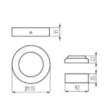 Kanlux 33535 Осветително тяло луна CARSA V2LED 220V 12W 3000K IP20