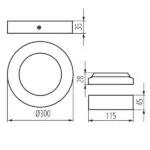 Kanlux 33541 Осветително тяло луна CARSA V2LED 220V 24W 4000K IP20