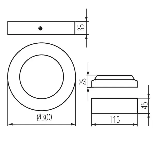 Kanlux 33541 Осветително тяло луна CARSA V2LED 220V 24W 4000K IP20