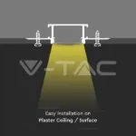 V-TAC VT-3359 Монтажен Kит С Дифузер За LED Лента Алуминиев Мат За Вграждане Прав Широк 2000mm