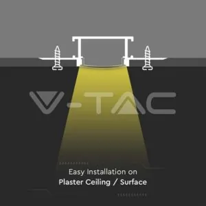 V-TAC VT-3359 Монтажен Kит С Дифузер За LED Лента Алуминиев Мат За Вграждане Прав Широк 2000mm