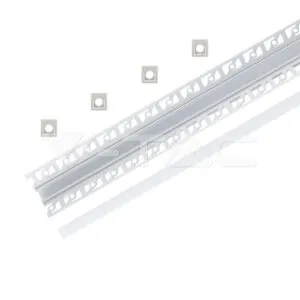 V-TAC VT-3362 Монтажен Kит С Дифузер За LED Лента Алуминиев Мат За Вграждане Външен Ъгъл 2000mm