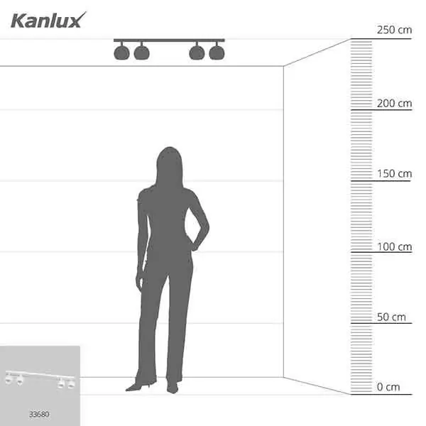 Kanlux 33680 Осветително тяло за стена или таван GALOBA GU10 220V IP20