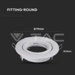 V-TAC VT-3469 GU10 Корпус Луна Кръг Оринтируема Бяла