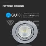 V-TAC VT-3471 GU10 Корпус Луна Кръг Оринтируема Хром