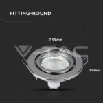 V-TAC VT-3471 GU10 Корпус Луна Кръг Оринтируема Хром