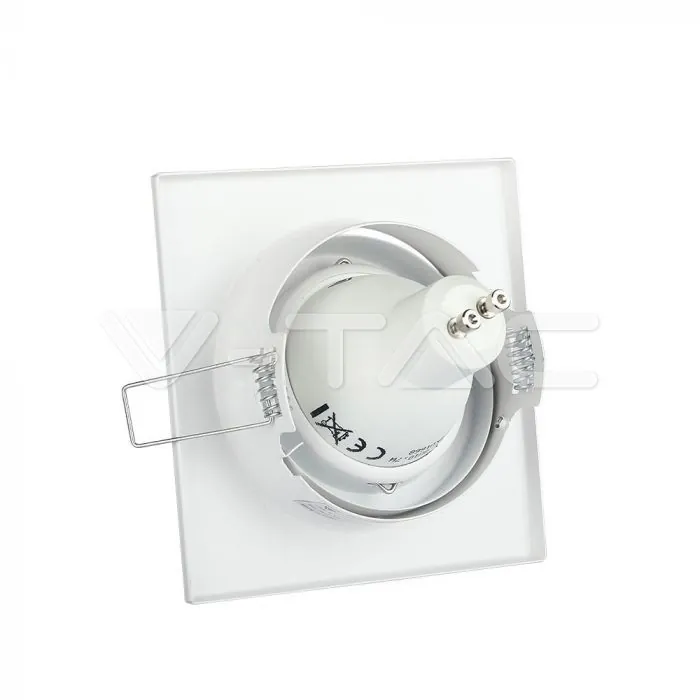 V-TAC VT-3472 GU10 Корпус Луна Квадрат Оринтируема Бяла